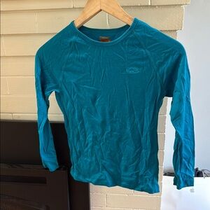 Icebreaker Kids Blue Merino Wool Bodyfit Long Sleeve Lightweight Base Layer